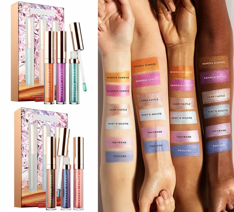 

fenty beauty Lip Gloss Set 6 Color Diamond Shimmer Metallic Lipstick Waterproof Long Lasting Lip Gloss Kit Maquillaje