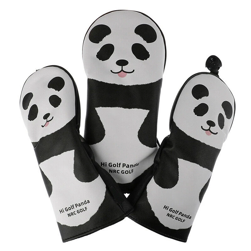 

3pcs Printed Panda Golf Clubs Head Covers Set Headcover Drivers Fairway Protective Covers FK88