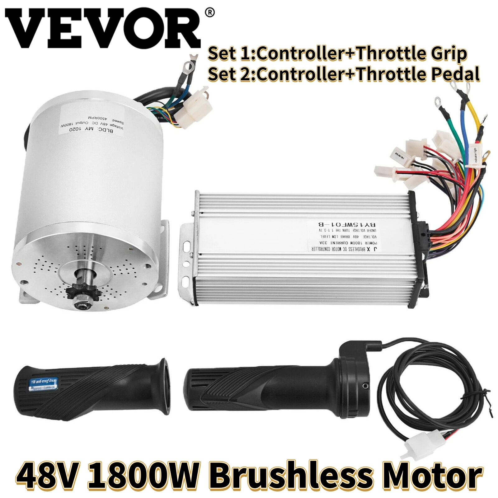 VEVOR бесщеточный Электрический двигатель постоянного тока с регулятором скорости