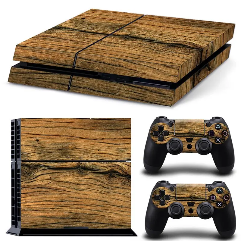 Наклейка из ПВХ с деревянным дизайном для консоли PS4 и контроллеров Виниловая