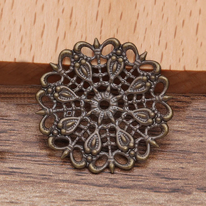 20 шт./лот 25 мм Ретро полые цветы коннекторы филигрань Шарм Для DIY ожерелье браслет