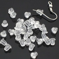 100pcslot earrings jewelry accessories bullet plastic ear plugging blocked earring back