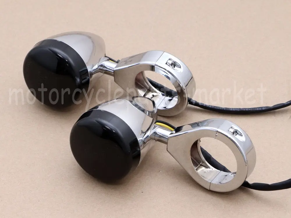 Мотоциклетный 4 шт. хромированный передний и задний светодиодный вилочный зажим