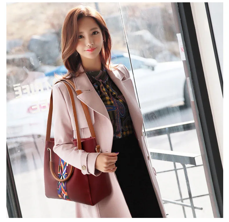 Fashion Women's Handbags 4 Pcs/set Composite Bags Handbag Women Shoulder Bags Female Totes Large Capacity Women's Crossbody Bags