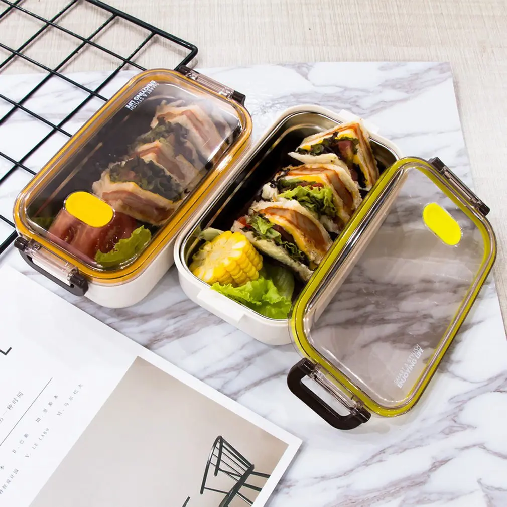 Изолированный Ланч-бокс из нержавеющей стали для студентов с крышкой