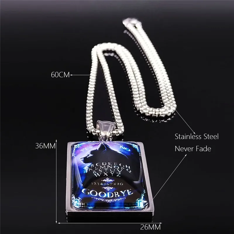 

Tarot Small Tin Sign Felis - Loodrye Necklace Stainless Steel Glass Silver Color Necklace Men/Women Jewelry collier femme NXS03