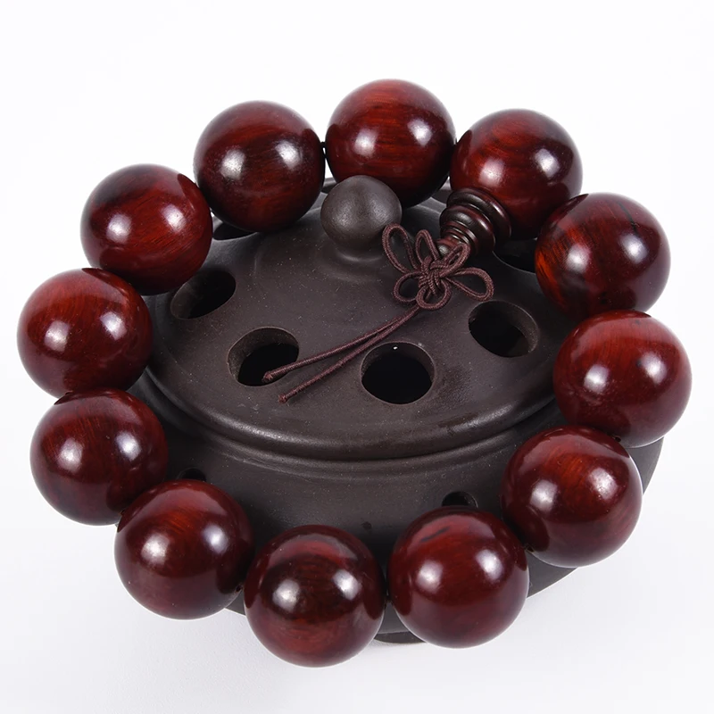 Браслет из красного сандалового дерева с рогом носорога бусина старого