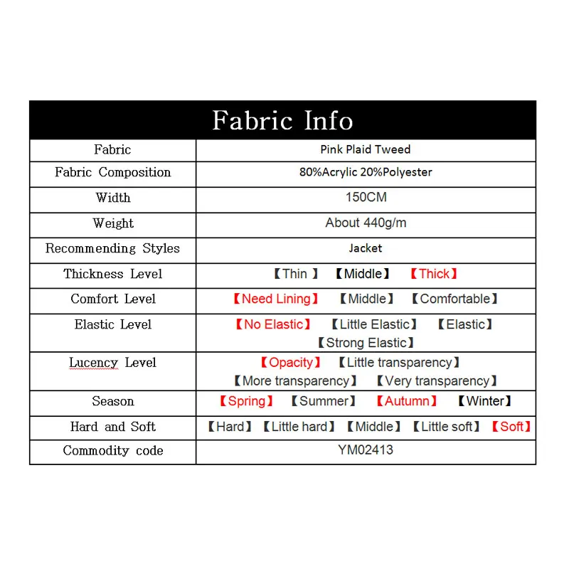 Белая восковая ягода Франции розовый клетчатый твид Ткани Гардеробные материалы Осенняя куртка Шитье Ткань Портной Текстиль Бесплатная доставка.