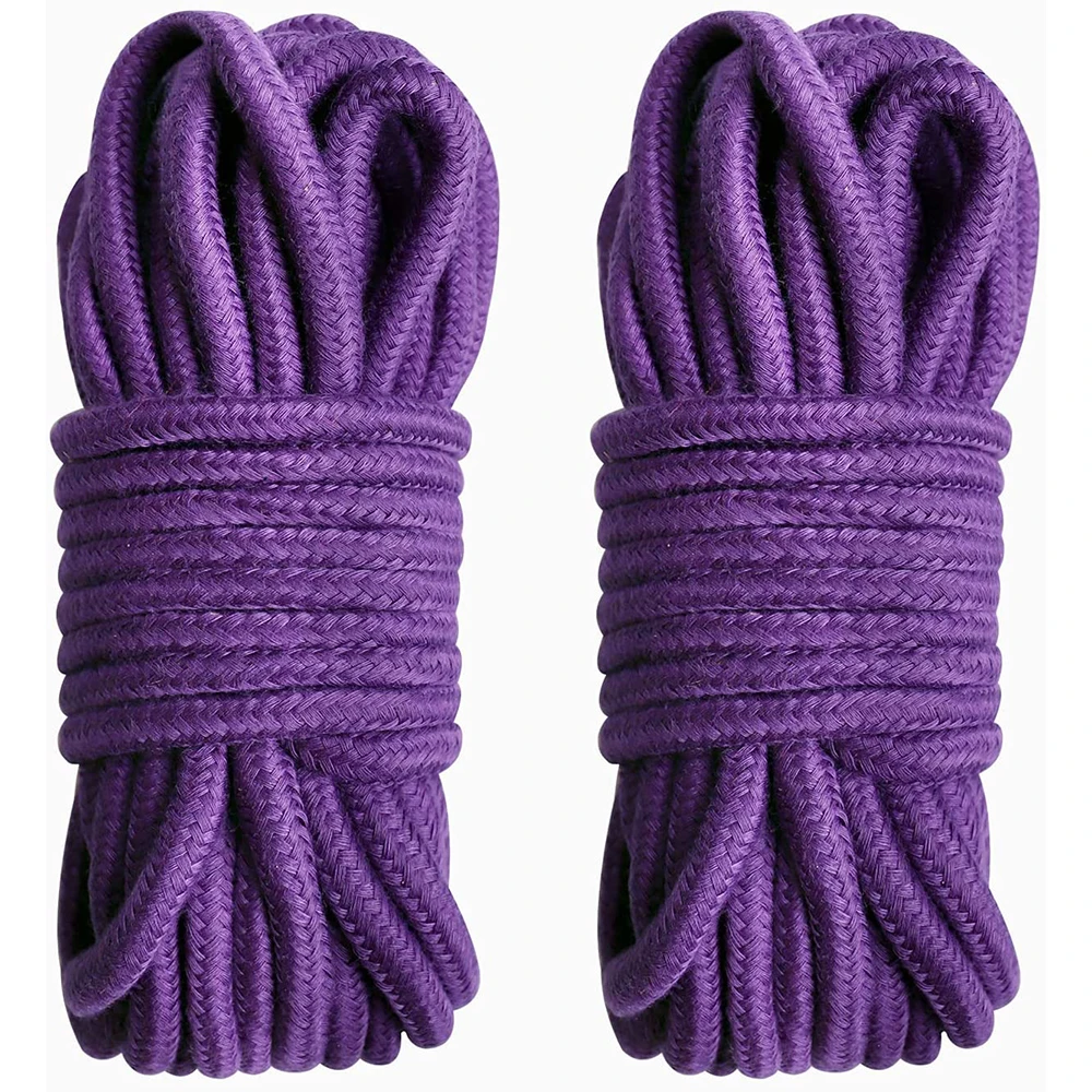 2Pcs Cotton Rope, 5m-10m 8mm Multi Purpose Strong Soft Tying Cord for Camping Gardening Boating Crafting