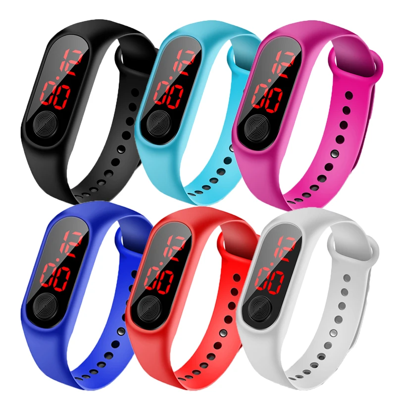 Часы светодиодные цифровые водонепроницаемые для мальчиков и девочек