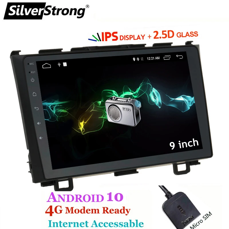 SilverStrong Android10.0 4G SIM модем Автомобильный плеер 9 дюймов для Honda CRV 2007 2011 радио