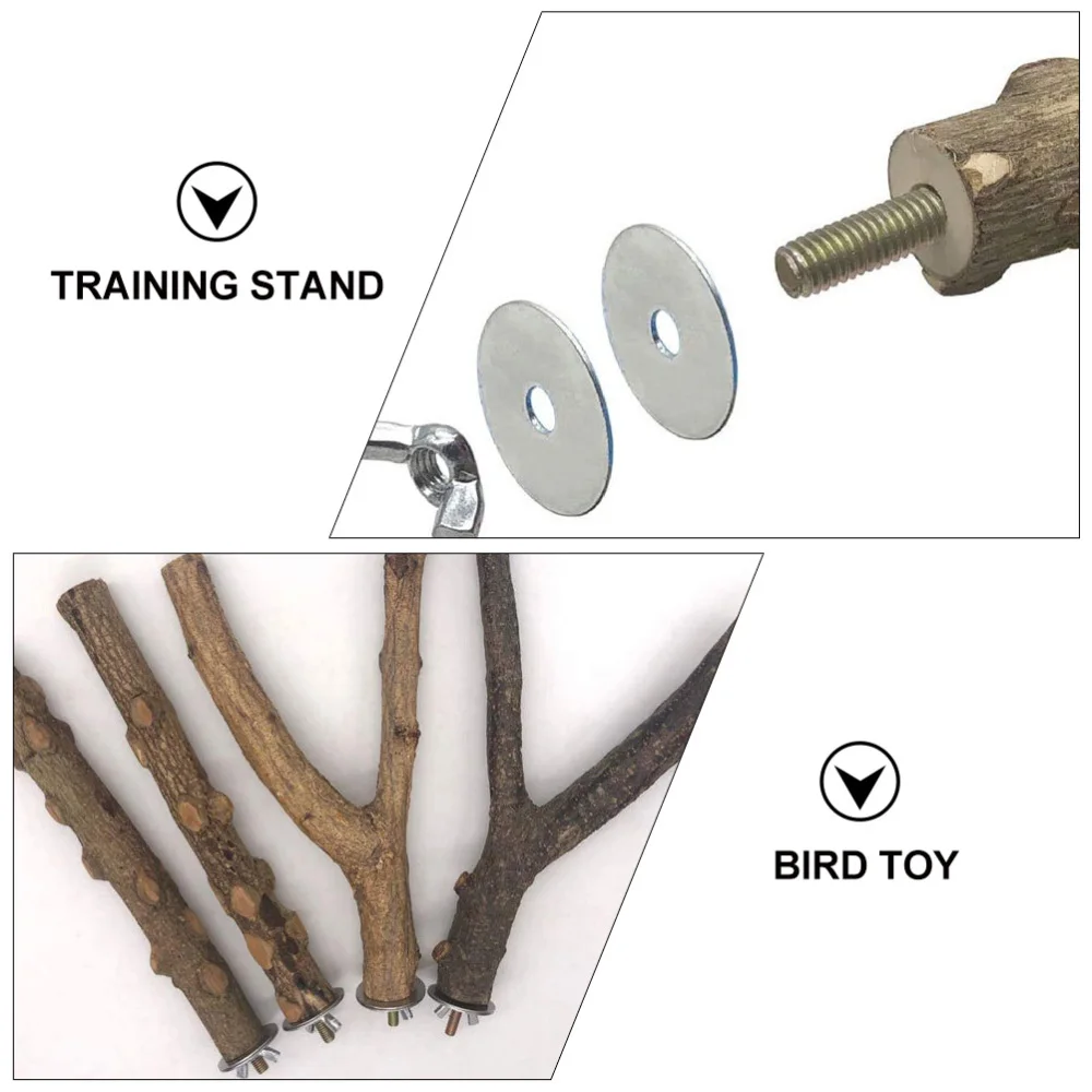 

1 Set Parrot Standing Bracket Parrot Cage Supply Accessory (Grey, Coffee)