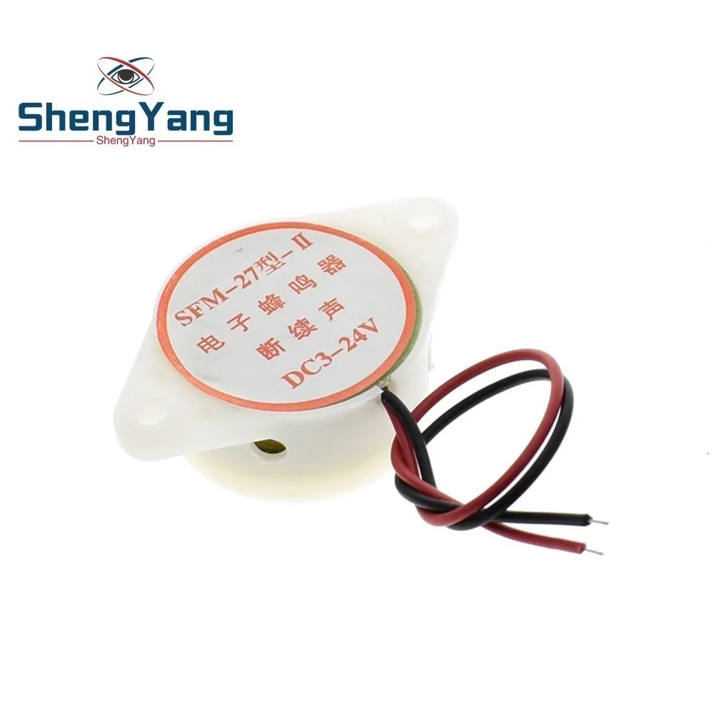 ShengYang 2 шт./лот 95 дБ Сигнализация высокой децибел 3-24 в 12 В Электронный звуковой сигнал прерывистый непрерывный звуковой сигнал для Arduino SFM-27