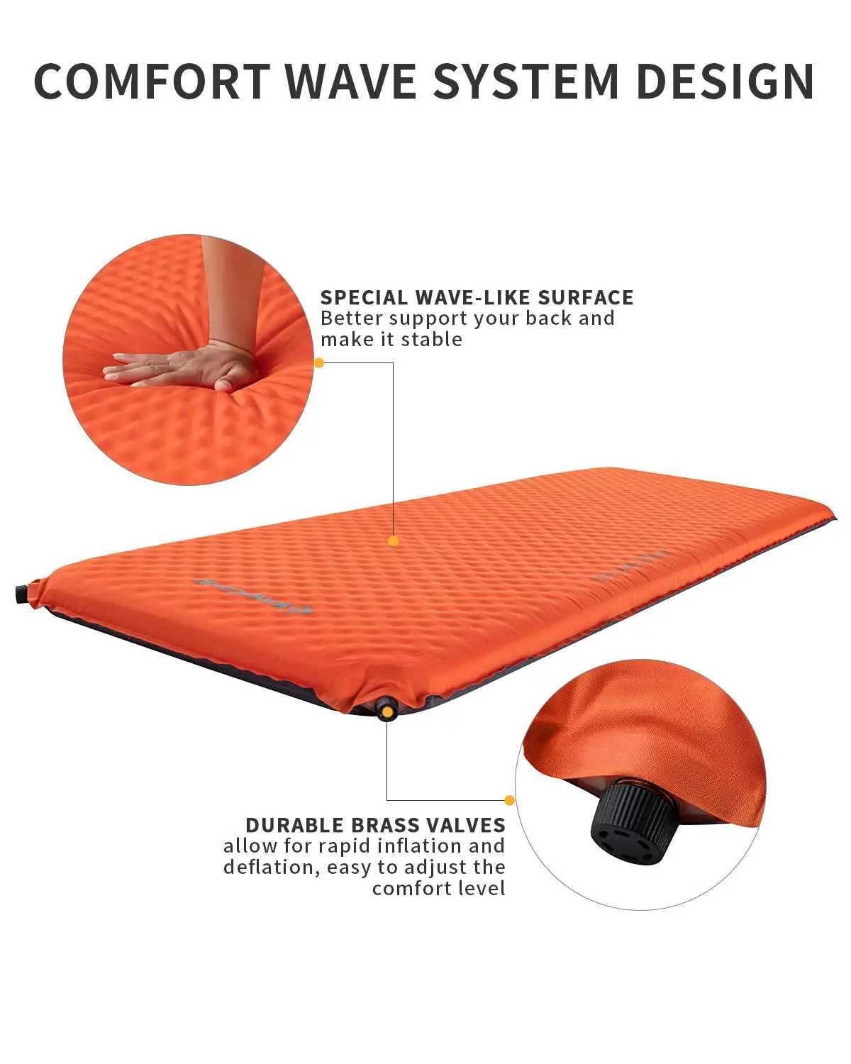 Kingcamp Самонадувающийся спальный коврик походный негабаритный Одноместный