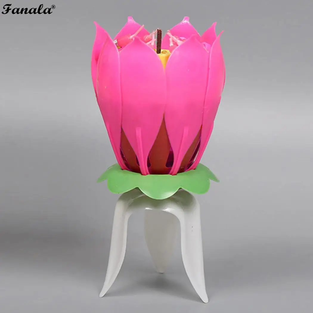 День рождения праздник свечи для торта Music Flower тонкая работа; модный Декор романтический музыкальный цветок DIY День рождения украшения для детей