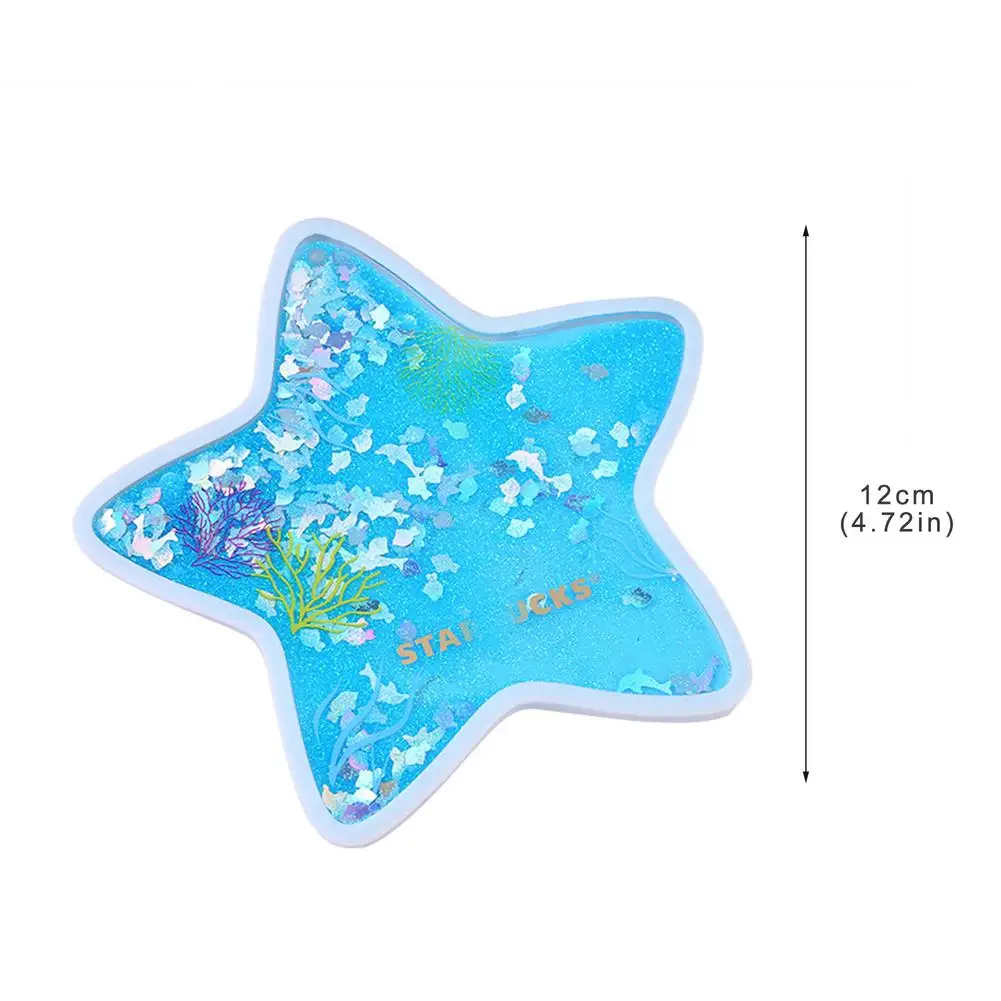

Anti-scaldin Cute Silicone Coaster Non Slip Ocean Rainbow Quicksand Drink Coaster Kitchen Accessories Gadgets