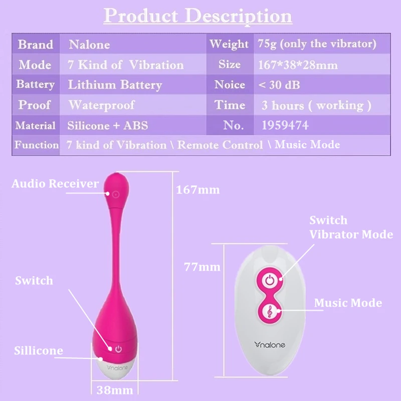 Nalone-SY Беспроводной Вибратор дистанционного управления для женщин взрослые