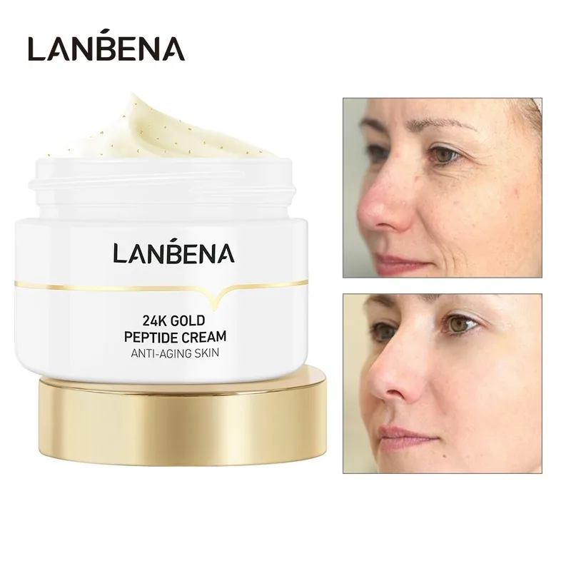 

LANBENA 24K Peptide Anti Wrinkle Facial Cream Snail Anti Aging Cream Skin Care Moisturizing Lifting Firming Acne Treatment Cream