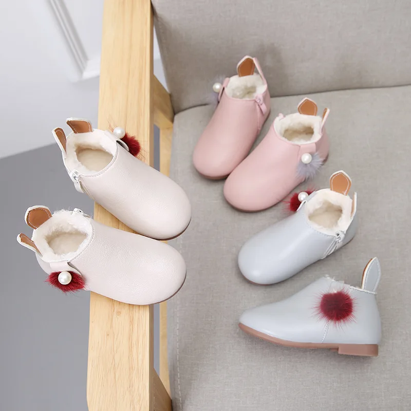 JUSTSL/сапоги для девочек с заячьими ушками Хлопковые ботинки Детские Сезон осень