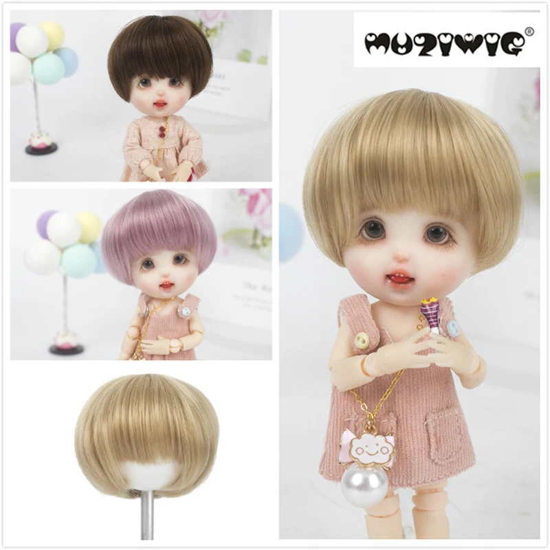 

1/12 BJD&Kurhn doll wig soft fiber Bob Hair for 12cm diameter doll