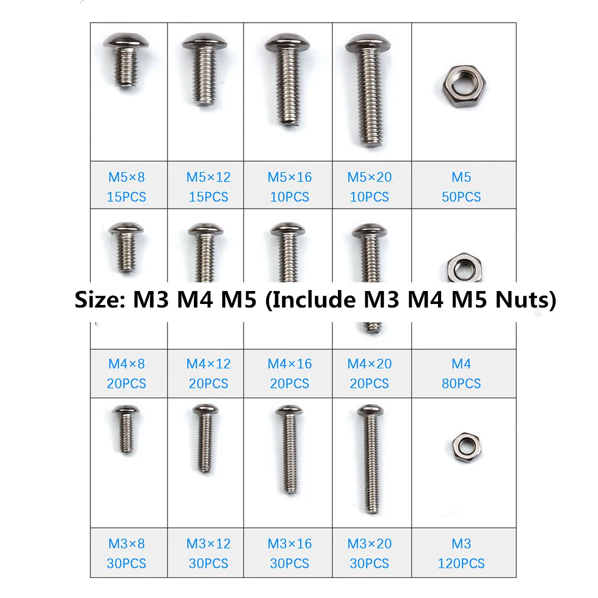 

500pcs M3 M4 M5 stainless steel hexagon socket head combination screw with wrench boxed combination screw