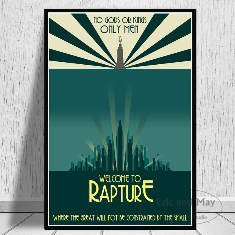 

Плакаты и принты Bioshock Rapture для видеоигр, Картина на холсте, настенные картины для гостиной, винтажное искусство, декоративное украшение для ...