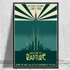 Плакаты и принты Bioshock Rapture для видеоигр, Картина на холсте, настенные картины для гостиной, винтажное искусство, декоративное украшение для дома