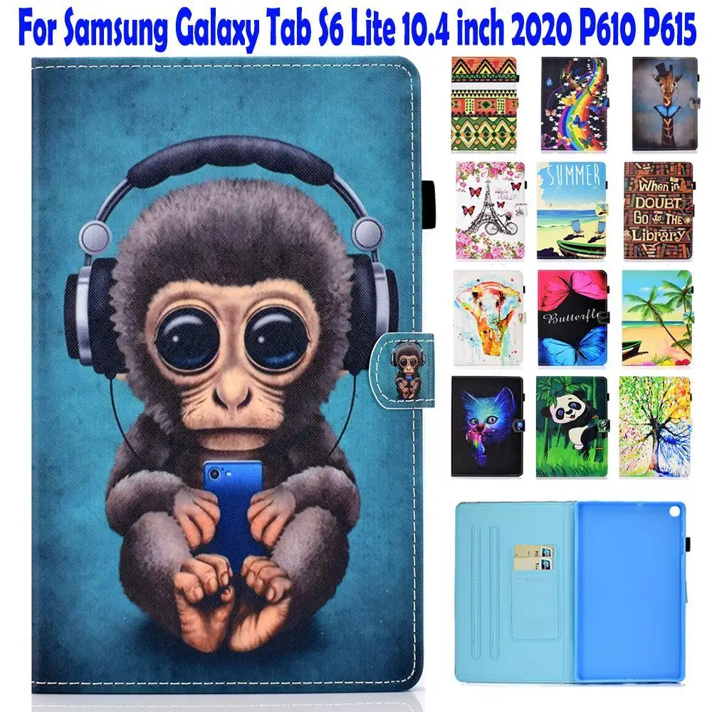 

Stand Case for Samsung Galaxy Tab S6 Lite 10.4 inch 2020 P610 P615 Cover SM-P610 SM-P615 10.4'' Tablet Cases Cartoon Pattern