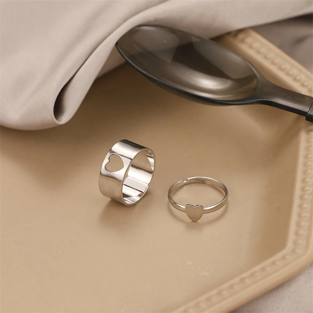 RU трендовые золотые Цвет сердце бабочка набор колец для женщин и мужчин Луна