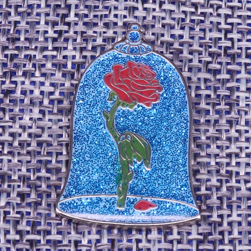 Стеклянная эмалированная брошь в виде Розы красивого зверя элегантный значок