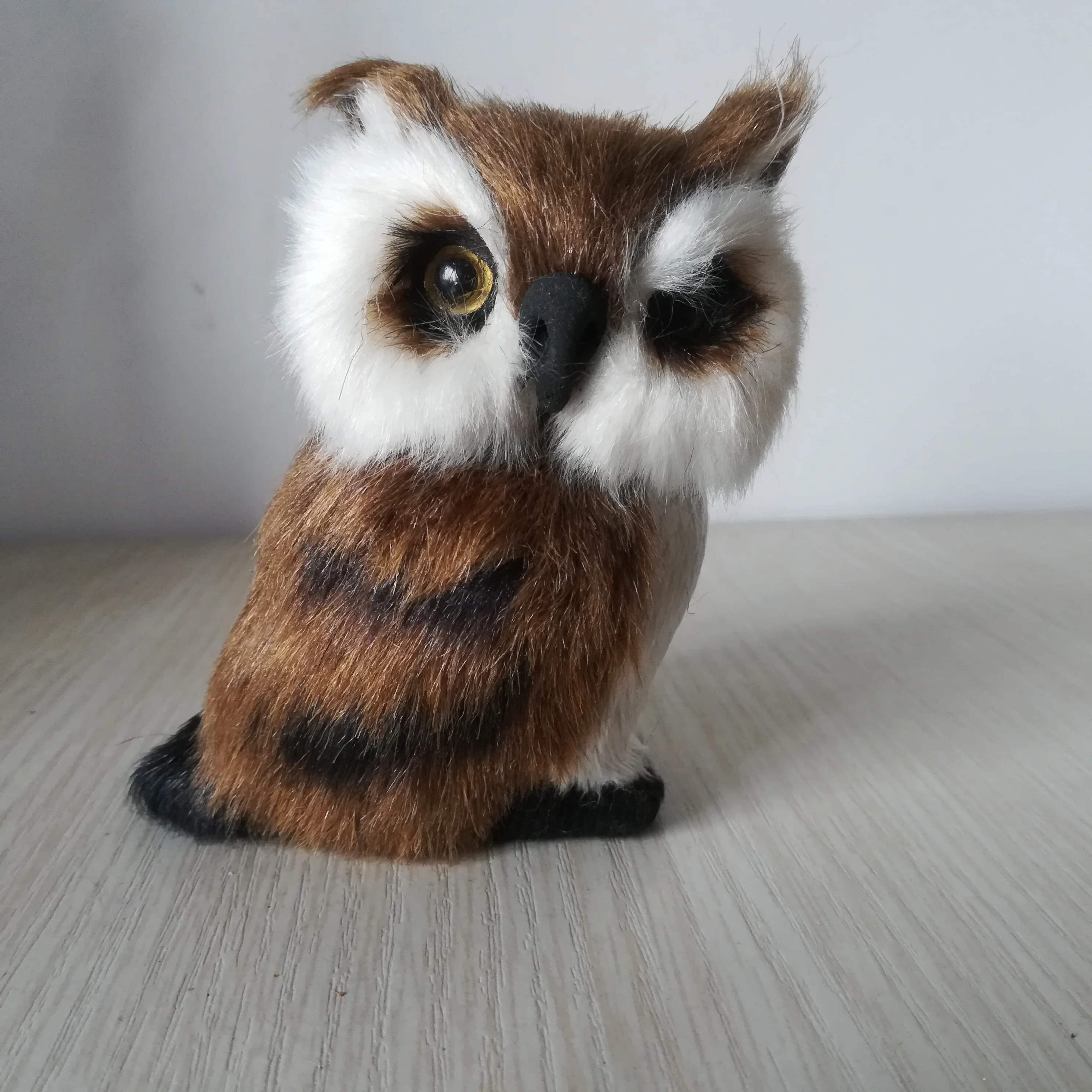 Реалистичная игрушка Сова около 9x8 см жесткая модель ручной работы