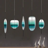 wonderglass night flow bespoke glass pendant light teardrop shaped blue pendant light art deco italian replica desiger lamp