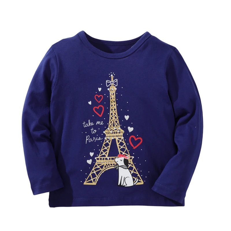 

SAILEROAD 24M-7 Years Tower Baby T Shirt 2022 Spring Autumn Children Kids Tops Tees Shirts Cotton Toddler Boy's Clothing