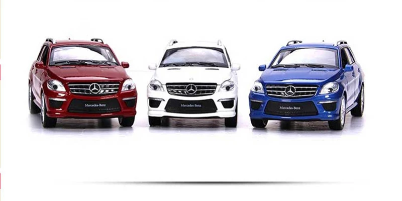 Металлические игрушечные машинки, сплав, литье под давлением, 1:32, Mercedes-Benz ML63, внедорожник, звук и светильник, оттягивающая модель игрушка для мальчиков, автомобиль для мальчиков, подарок