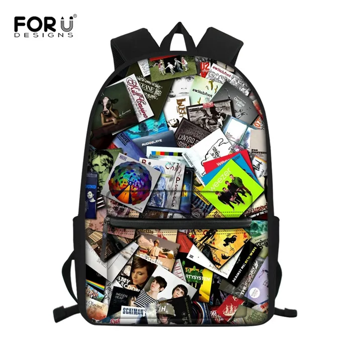 FORUDESIGNS/для женщин рюкзак Панк DJ музыка печати рюкзаки для подростков обувь девочек и мальчиков проигрыватель дизайн Mochila Feminina - Цвет: W3031Z58
