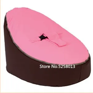 dark brown pink Мягкий детский стул младенческой мешок бобов покрывало кровати без наполнителя Pouf для кормления ребенка Snuggle кровать с поясом для безопасности защиты - Цвет: dark brown pink