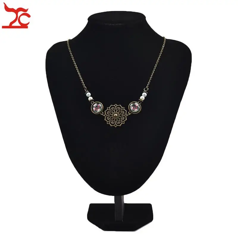 Бархатное ожерелье подставка Черная Цепь бусины демонстрация бюста фотообразец