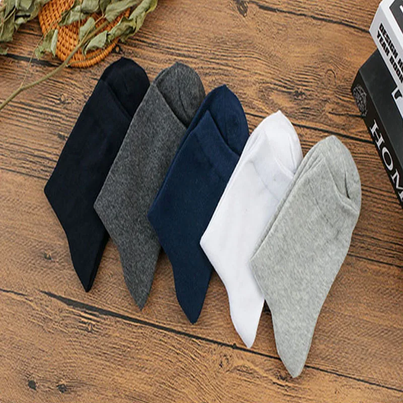

5 Pairs / Lot Black Business Men Socks Men's Cotton Socks New styles Breathable Spring Summer for Male Socks Plus Size