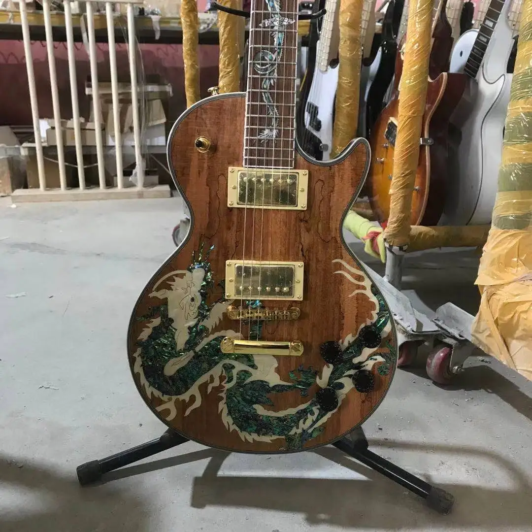 Пользовательский магазин корпус гитары из китайского абалона с инкрустацией