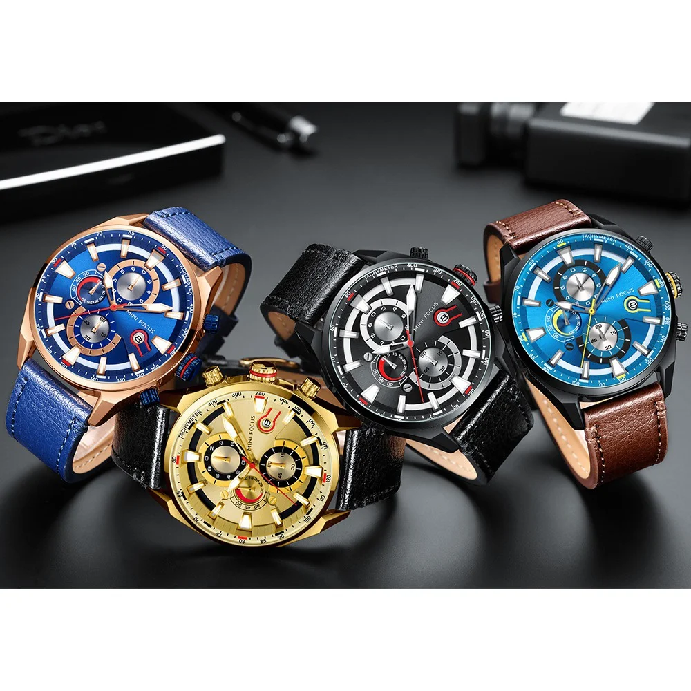 

MINIFOCUS Men Watch Top Luxury Brand Sport Watches Mens Quartz Wristwatch Male Clock Relogio Masculino MF0202G