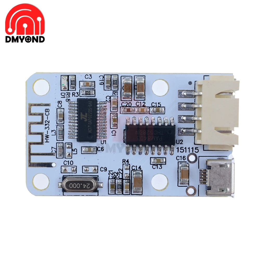 Плата усилителя аудиоприемника Bluetooth 3 Вт + плата цифрового звуковая Громкая Micro USB