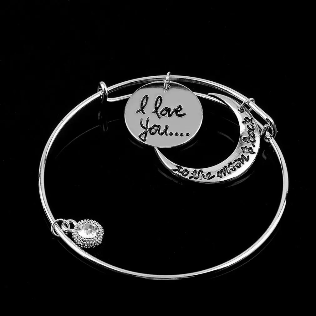 1 шт уникальный Шарм растягивающийся Регулируемый провод Луна шаблон любовный