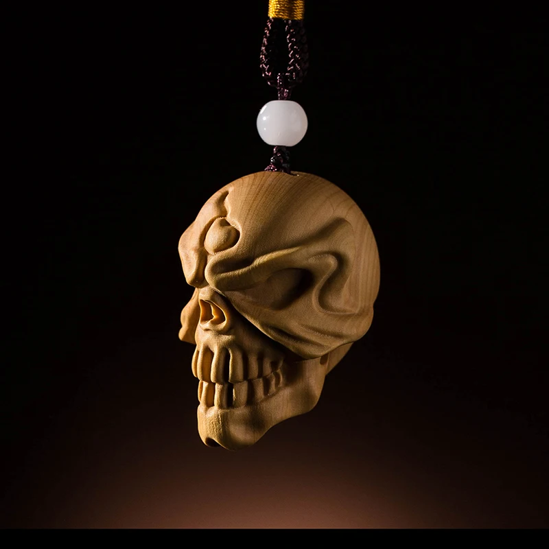 Деревянный Череп резьба из самшита в китайском стиле новый сверкающий череп