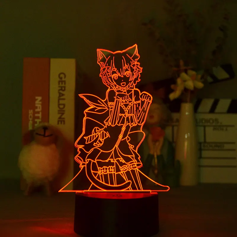 

3D Anime Led Nightlight Teenager Bedroom 16 Colors Table Lamp Valentines Day Gift For Girlfriend Night Light Plug In Kids Room