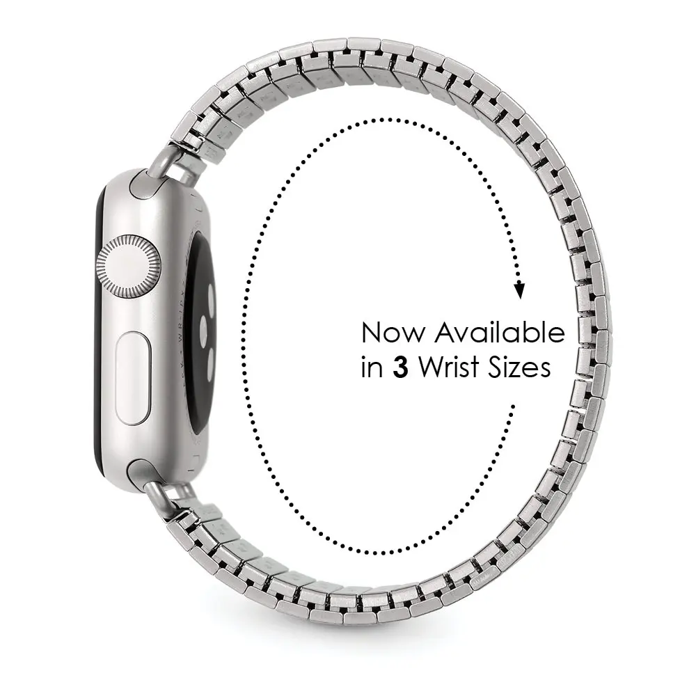 Ремешок эластичный для Apple watch band 44 мм 40 42 38 металлический браслет из нержавеющей