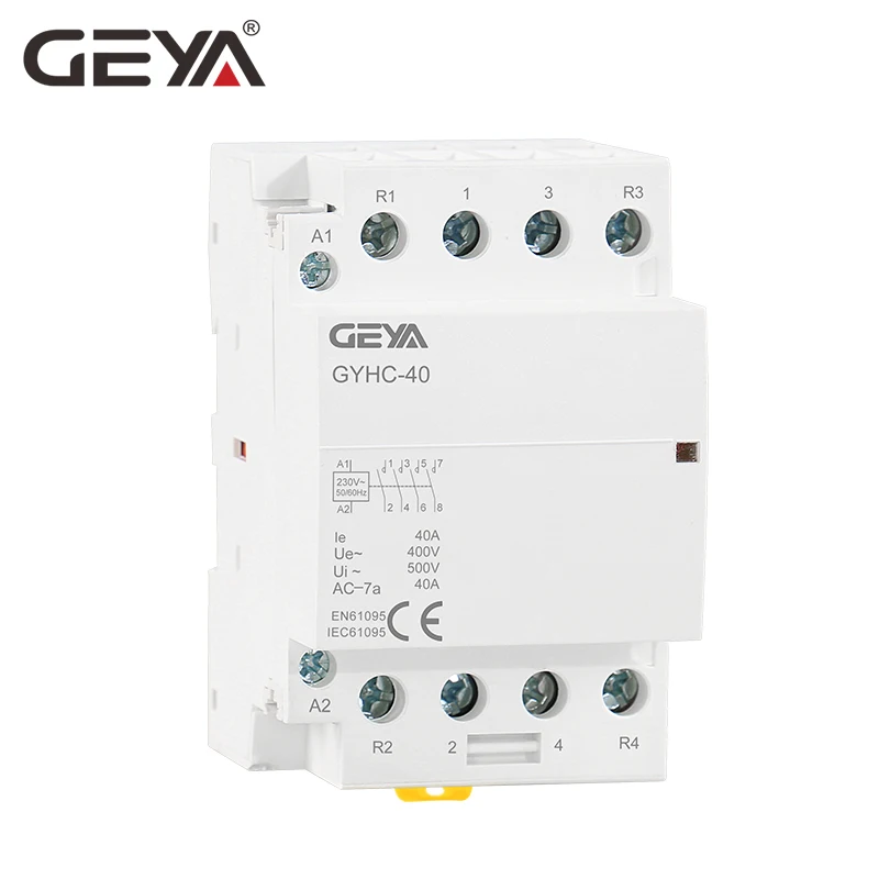 Free Shipping GEYA 4P 40A 4NO or 2NC2NO 220V/230V 50/60HZ Din Rail Household AC Modular Contactor | Обустройство дома