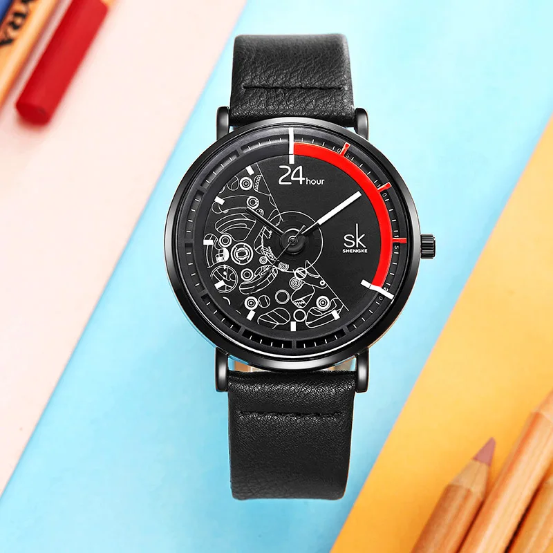 SK женские креативные наручные часы 2019 роскошное кожаное платье модные дамские