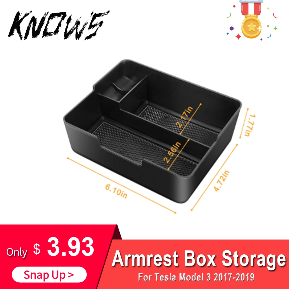 Ящик для хранения в подлокотнике автомобиля Tesla Model 3 2017 2019 центральный пульт