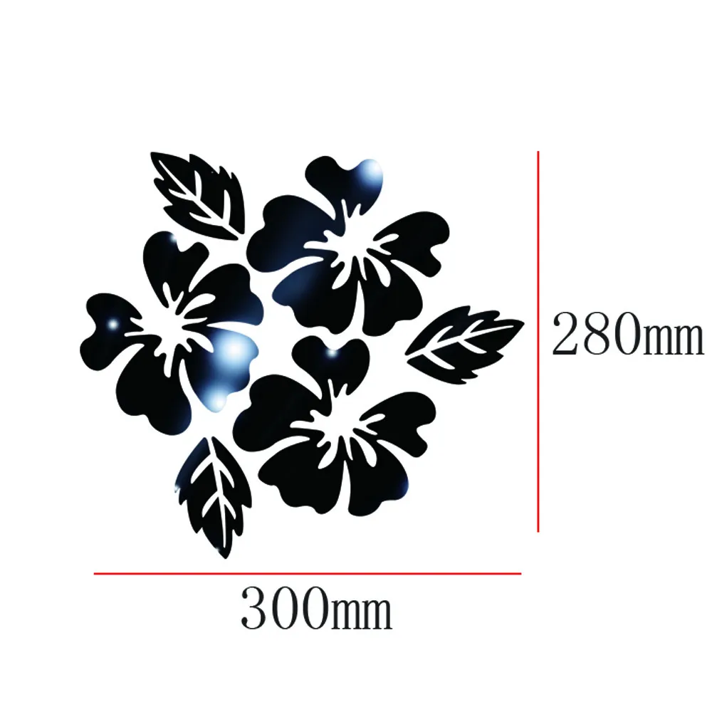 

2020 Flower Pattern Wall Sticker Home Decor 3D Wall Decal Art DIY Mirror Wall Stickers Living Room Decoration Silver/Gold