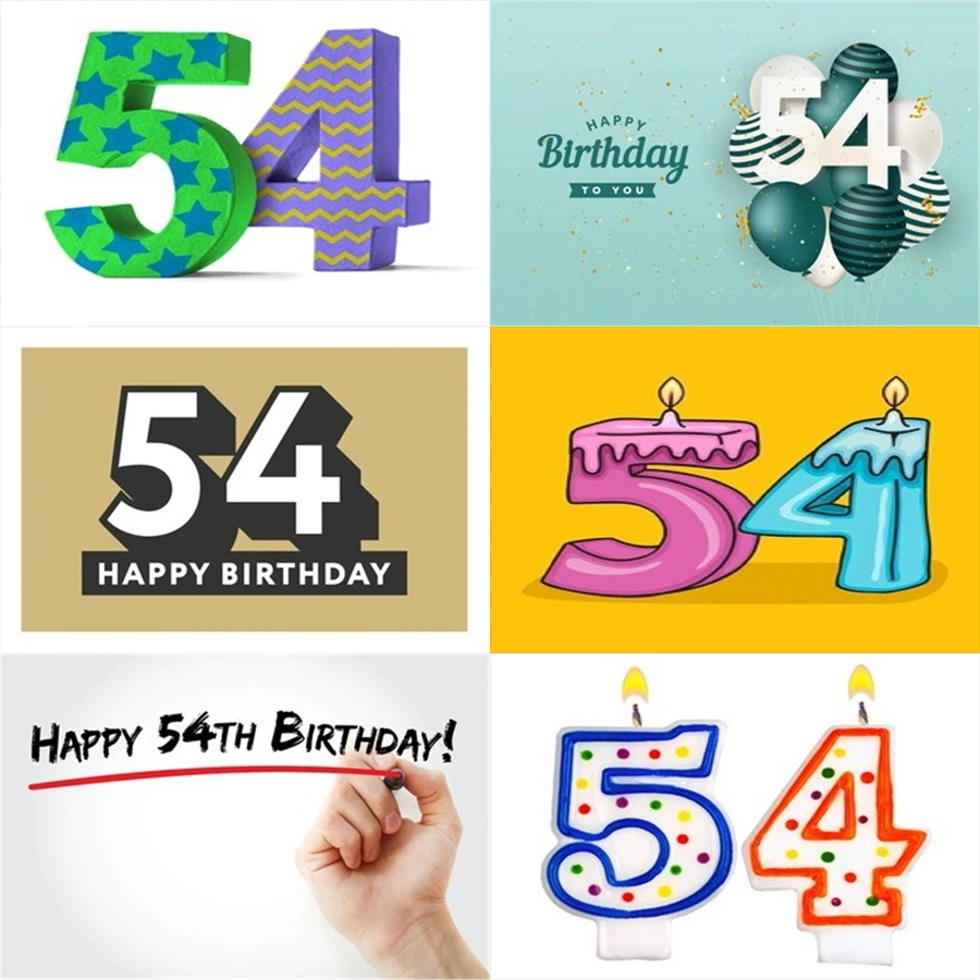 

Фото реквизит для фотостудии Виниловый фон для фотосъемки с изображением пятьдесят четыре года ко дню рождения Детская ленты для воздушных...